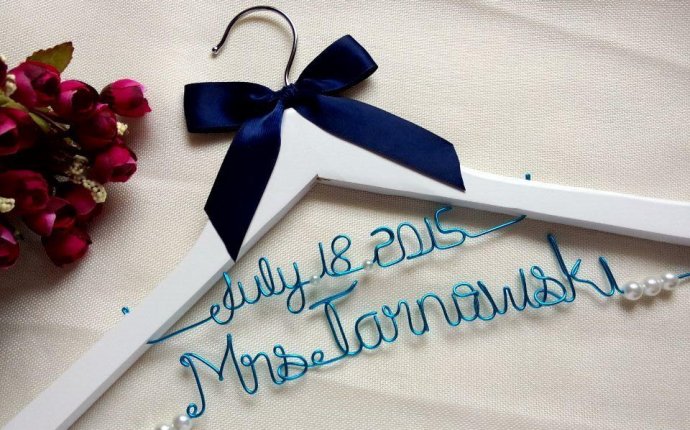 Personalized Wedding Hanger With Date,Wire Name Hanger Bridal