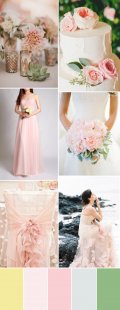 blush pink and green wedding color combo trends 2015