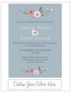 dusty blue and pink inspired wedding invitation cards EWI380