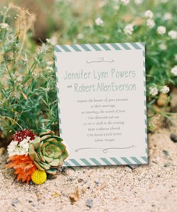 mint green striped beach wedding invitations for summer 2014