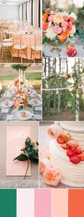 peach and orange wedding decoration and flower color ideas