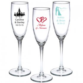 Personalized Glass Champagne Flutes