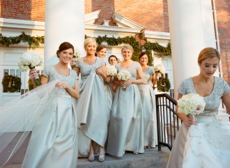 silver bridesmaid dresses