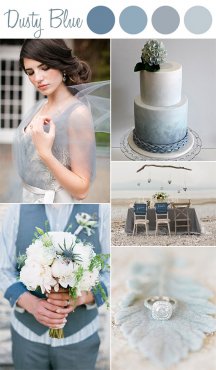 vintage soft dusty blue wedding color ideas